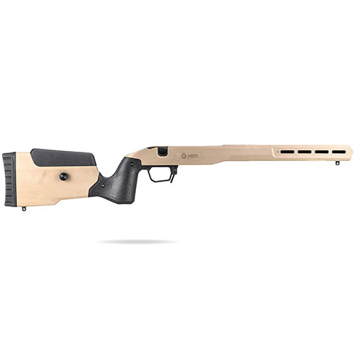 Il Remington 700 SA Field Stock FDE offre un sistema di bedding in alluminio, canna free-floating, calciolo regolabile e compatibilità AICS per prestazioni superiori.